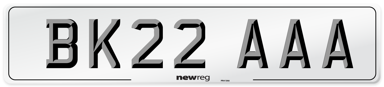 BK22 AAA Number Plate from New Reg